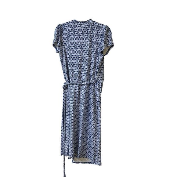 Boden wrap dress blue & white US sz 10L - Picture 2 of 4